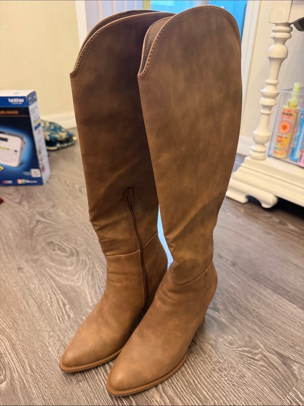 SHEIN Tall Over-the-Knee Pointed Toe Boots in Brown